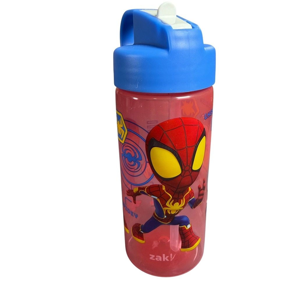 Zak Designs Marvel Spidey and His Amazing Friends 16oz Water Bottle Red Blue‎